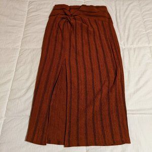 Rust Midi Skirt with Slip